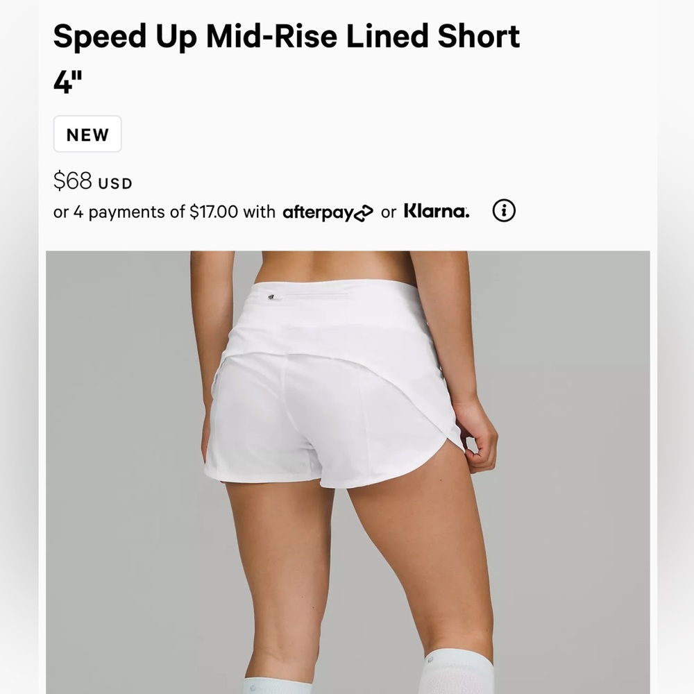 EUC lululemon speed up shorts 4”